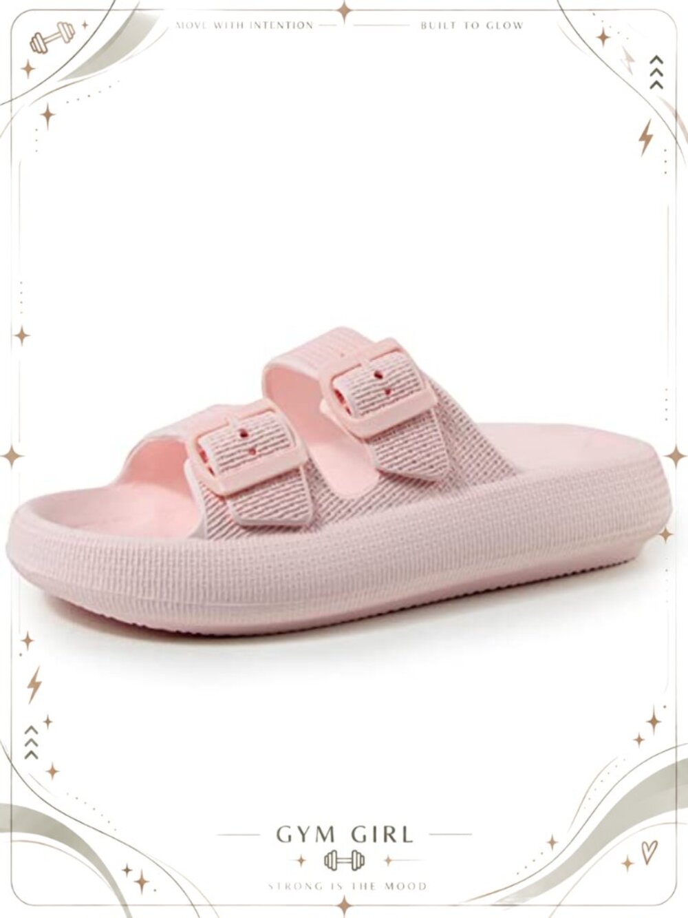 Thick Sole EVA Foam Pillow Slide Sandals Adjustable Buckle